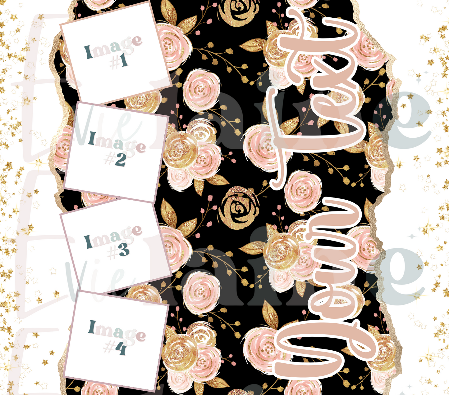 Personalised Into The Gold Floral Photo Collage 20oz Skinny Tumbler