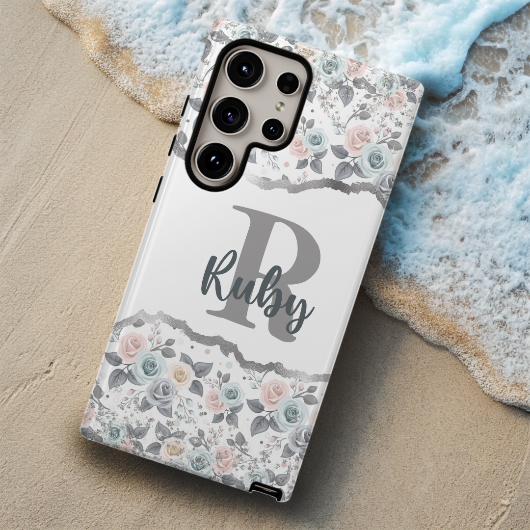 Watercolour Floral Personalised Initial and Name Case
