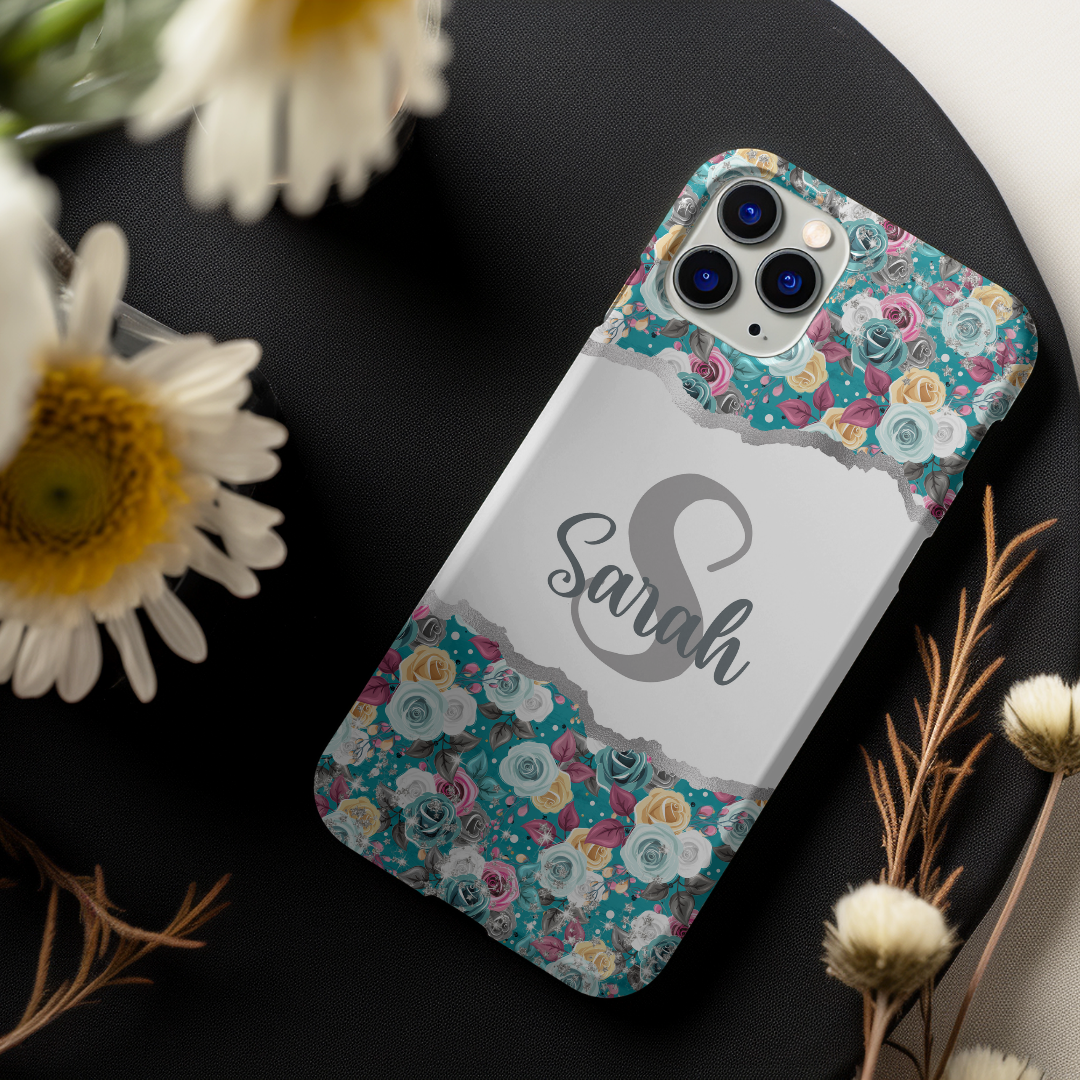 Watercolour Floral Personalised Initial and Name Case