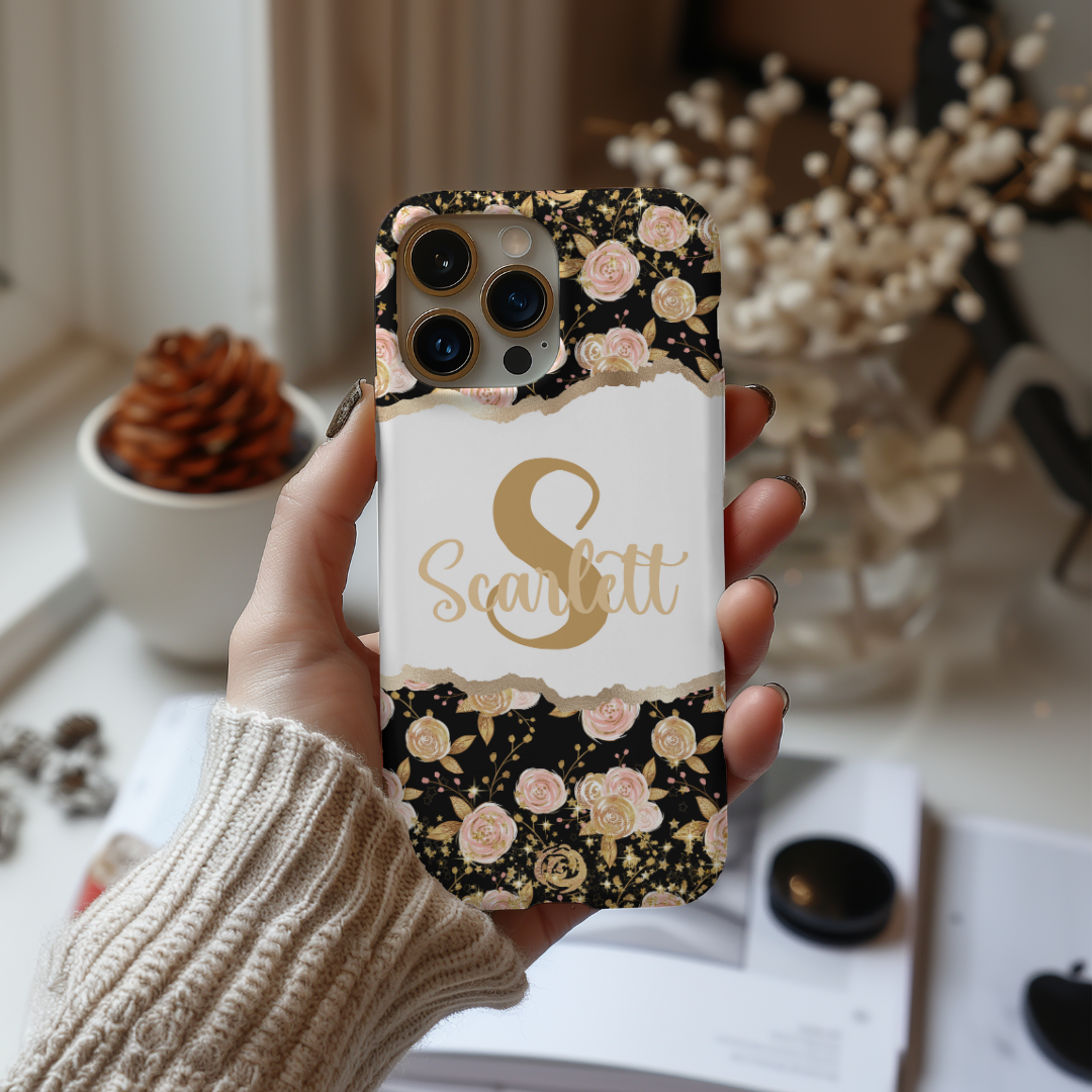 Watercolour Floral Personalised Initial and Name Case
