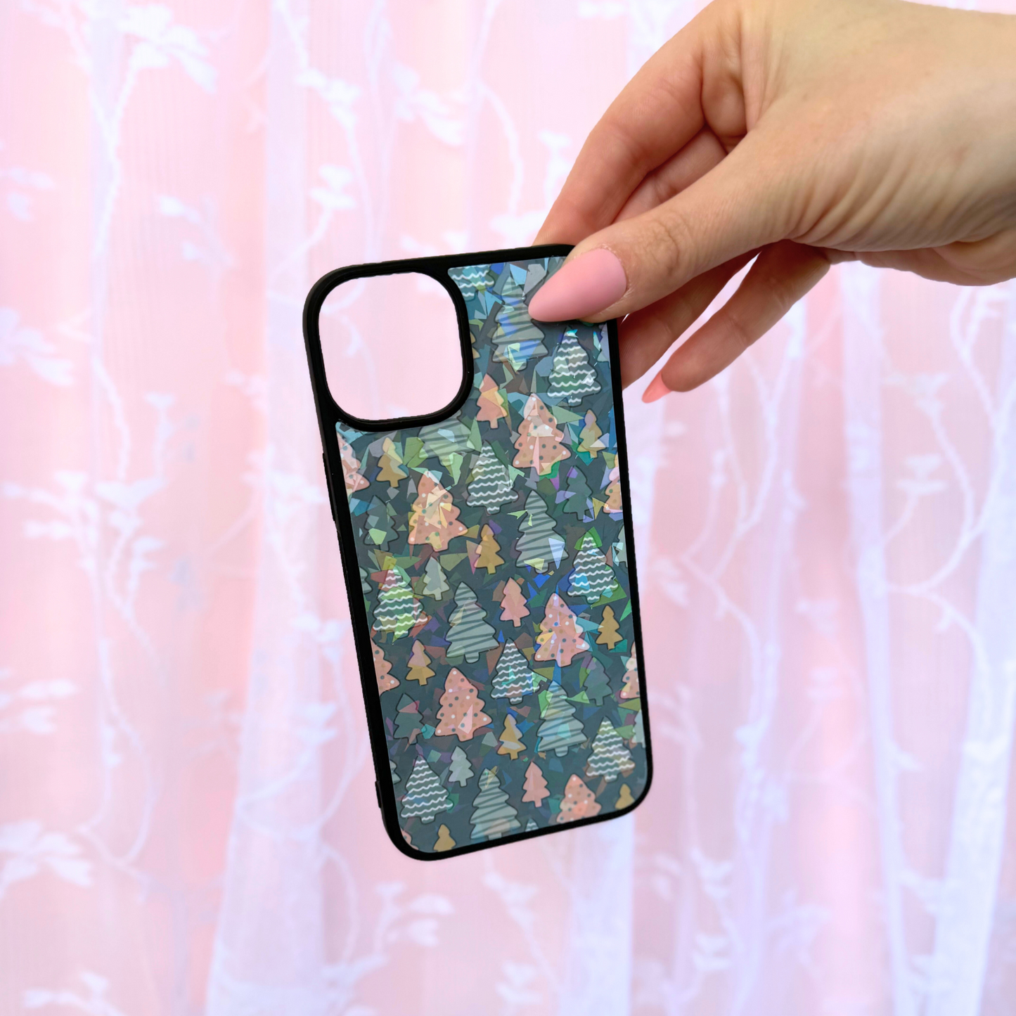 Holographic Green Christmas Tree Phone Case