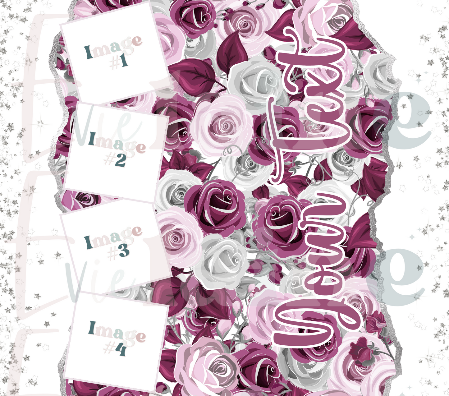 Personalised Ruby Romantic Floral Photo Collage 20oz Skinny Tumbler