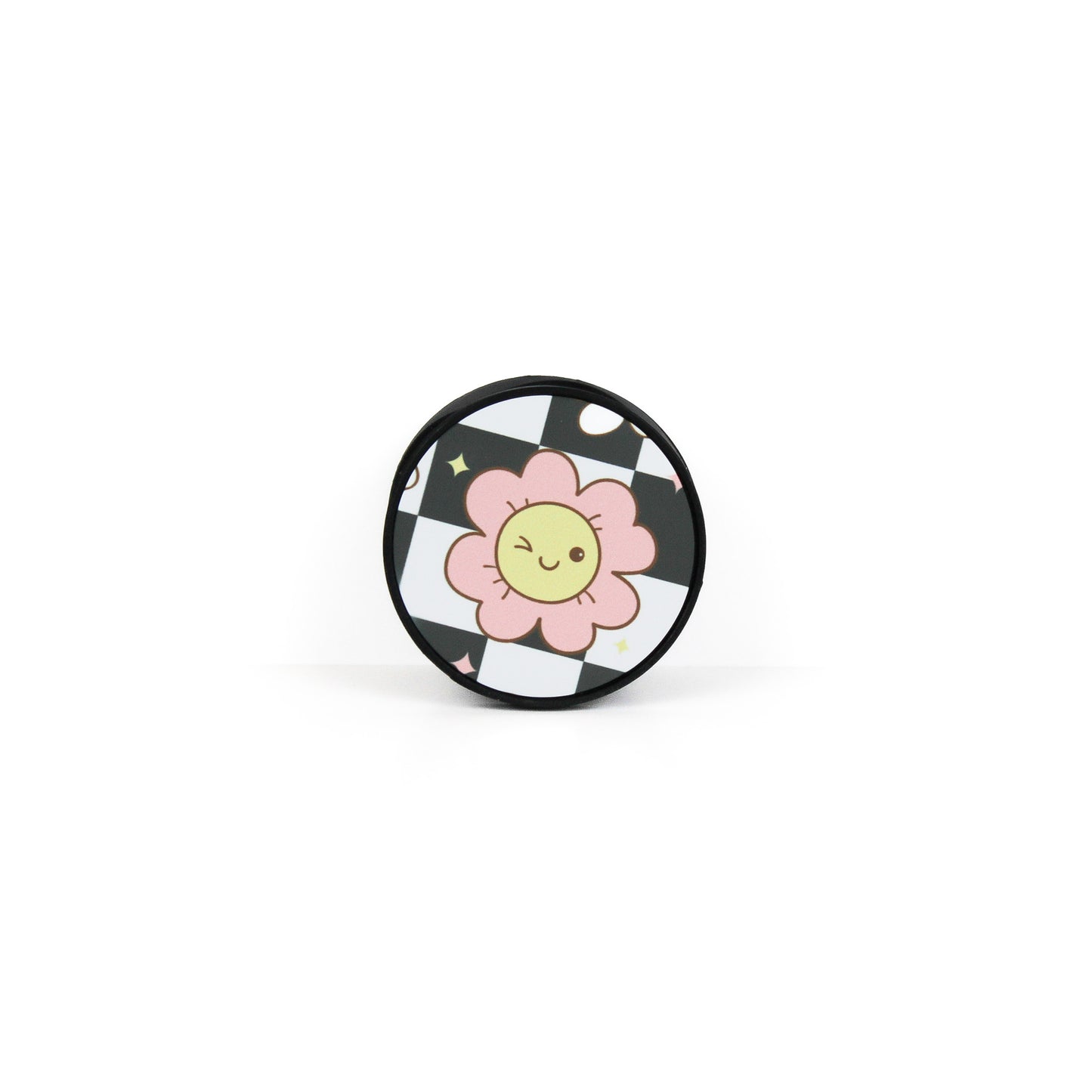 Cheeky Checkered Floral Phone Grip