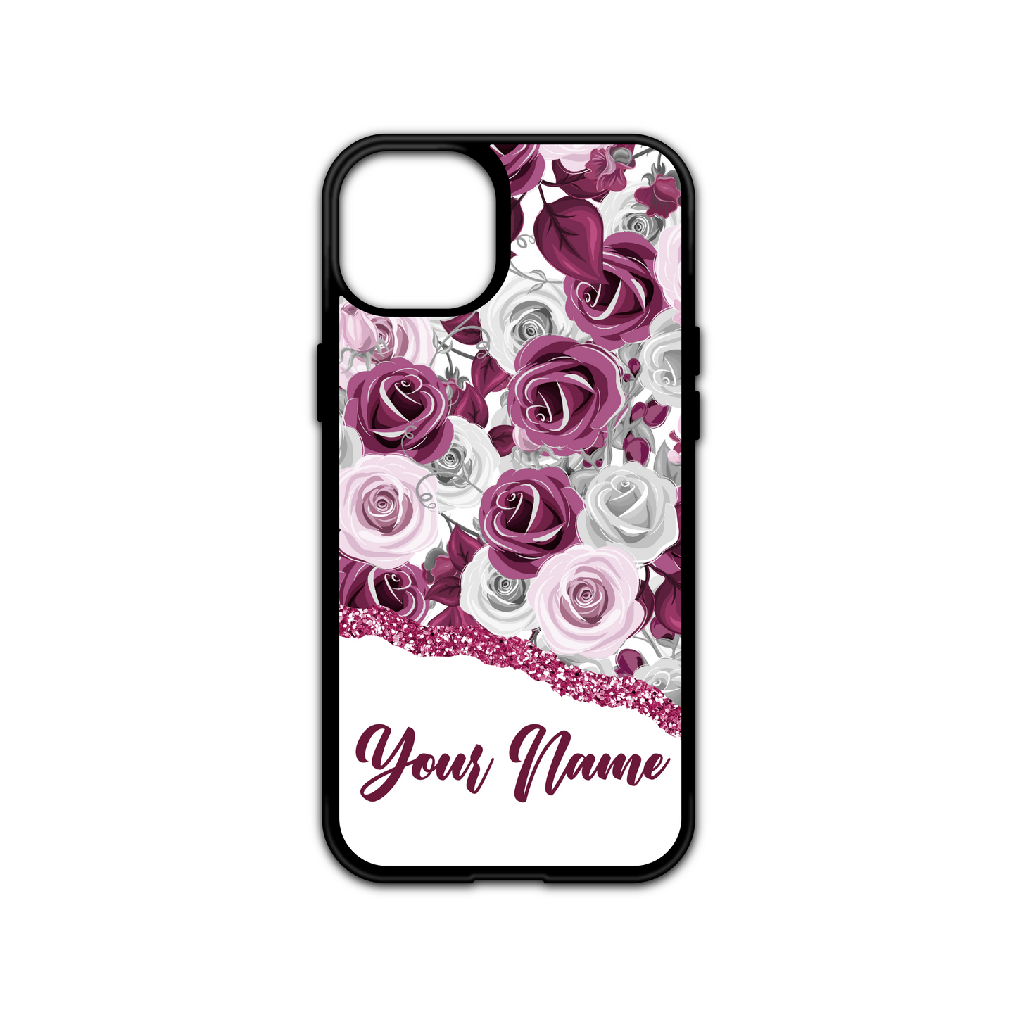 Ruby Romantic Watercolour Floral Personalised Name Case
