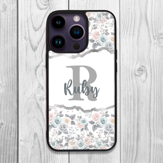 Winter Wonderland Floral Personalised Initial and Name Case