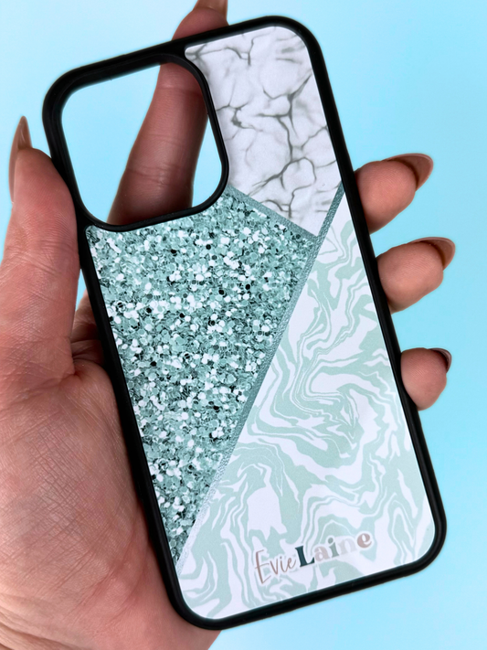 Mint Chunky Marble Phone Cases