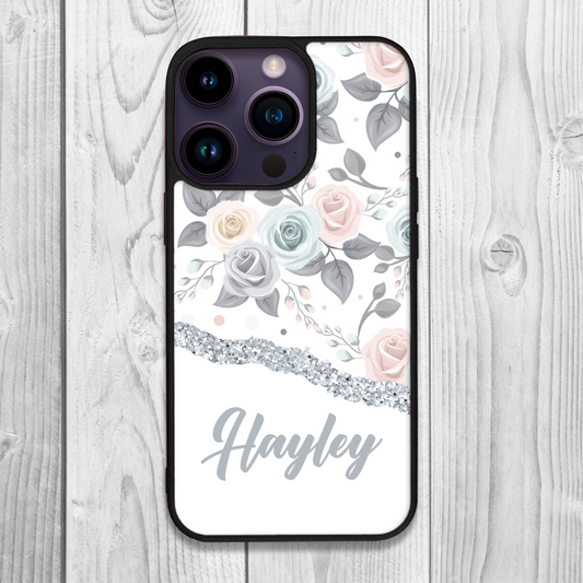 Winter Wonderland Watercolour Floral Personalised Name Case