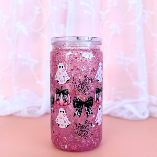 Pink A Pretty Haunting Snow Globe Tumbler