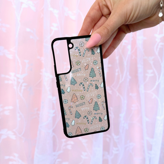 Holographic Pink Merry Christmas Fun Phone Case