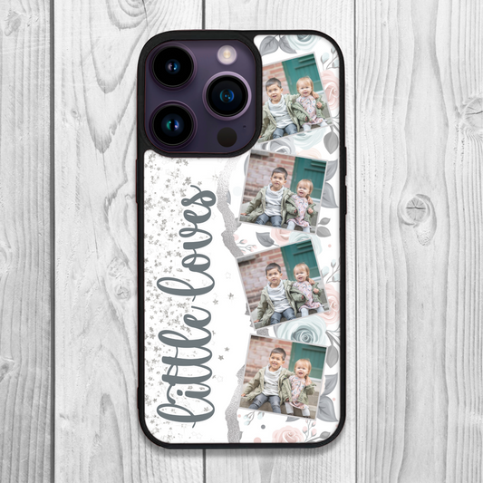Winter Wonderland Watercolour Floral Personalised Text and Photo Collage Case