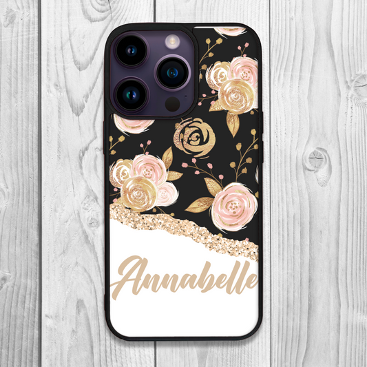 Into The Gold Watercolour Floral Personalised Name Case