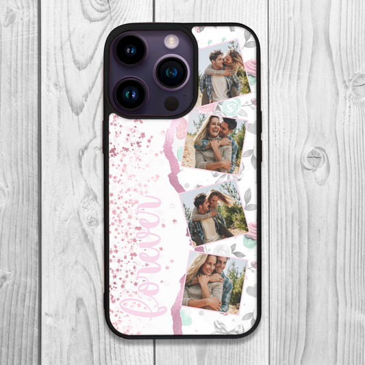 All Things Pretty Watercolour Floral Personalised Text and Photo Collage Case