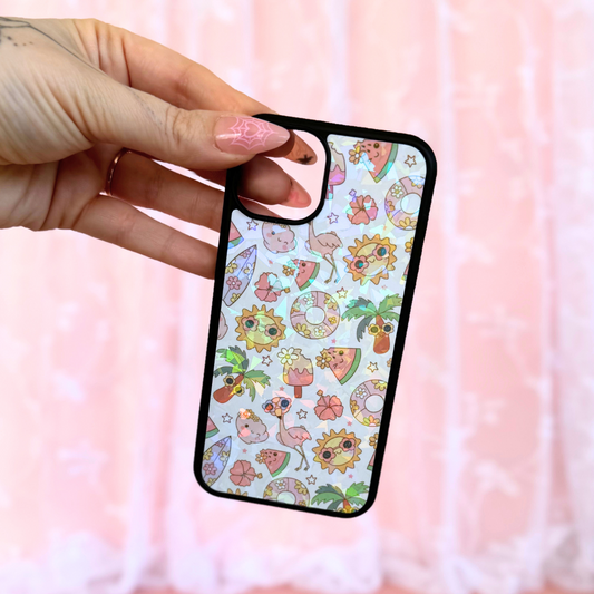 Holographic Tropical Summer Fun Nights Phone Case