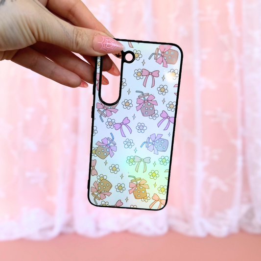 Holographic Iced Coffee Girly Phone Case
