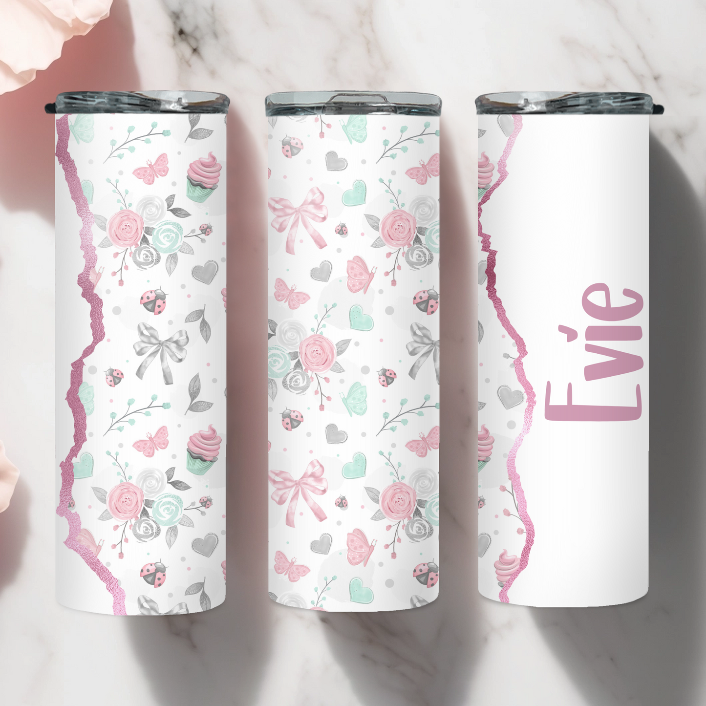 Personalised All Things Pretty Name 20oz Skinny Tumbler