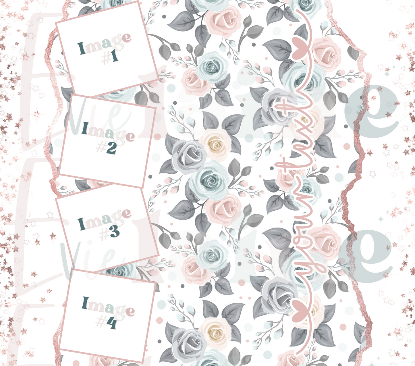 Personalised Winter Wonderland Floral Photo Collage 20oz Skinny Tumbler