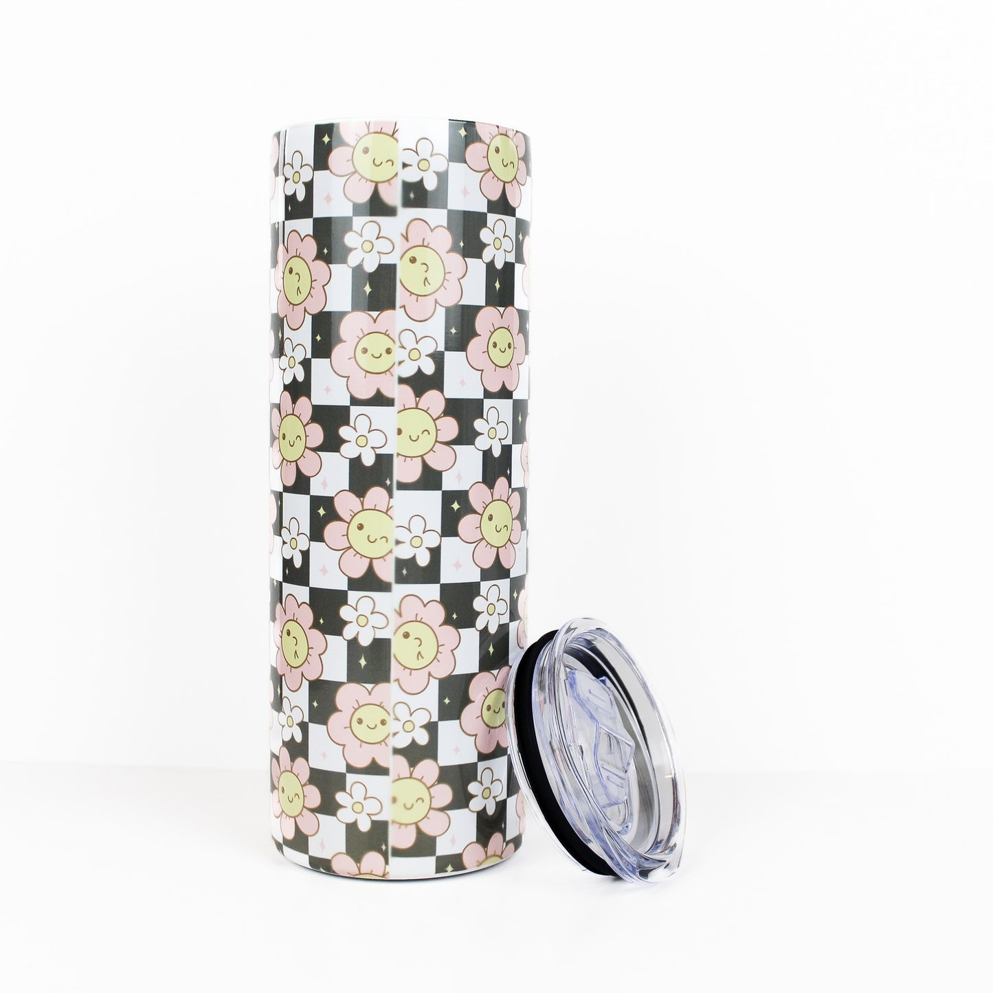 Cheeky Checkered Floral 20oz Skinny Tumbler fault