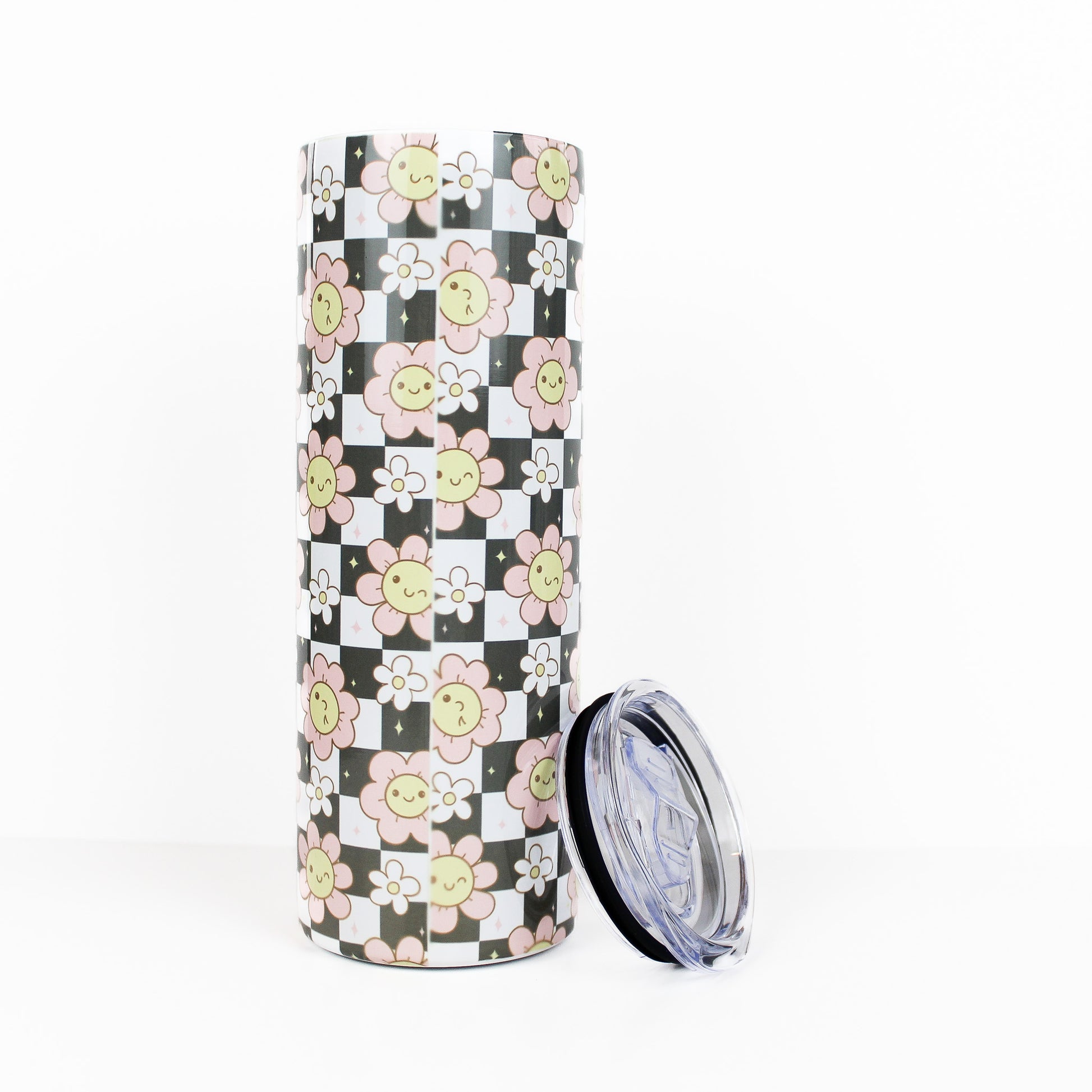 Cheeky Checkered Floral 20oz Skinny Tumbler fault