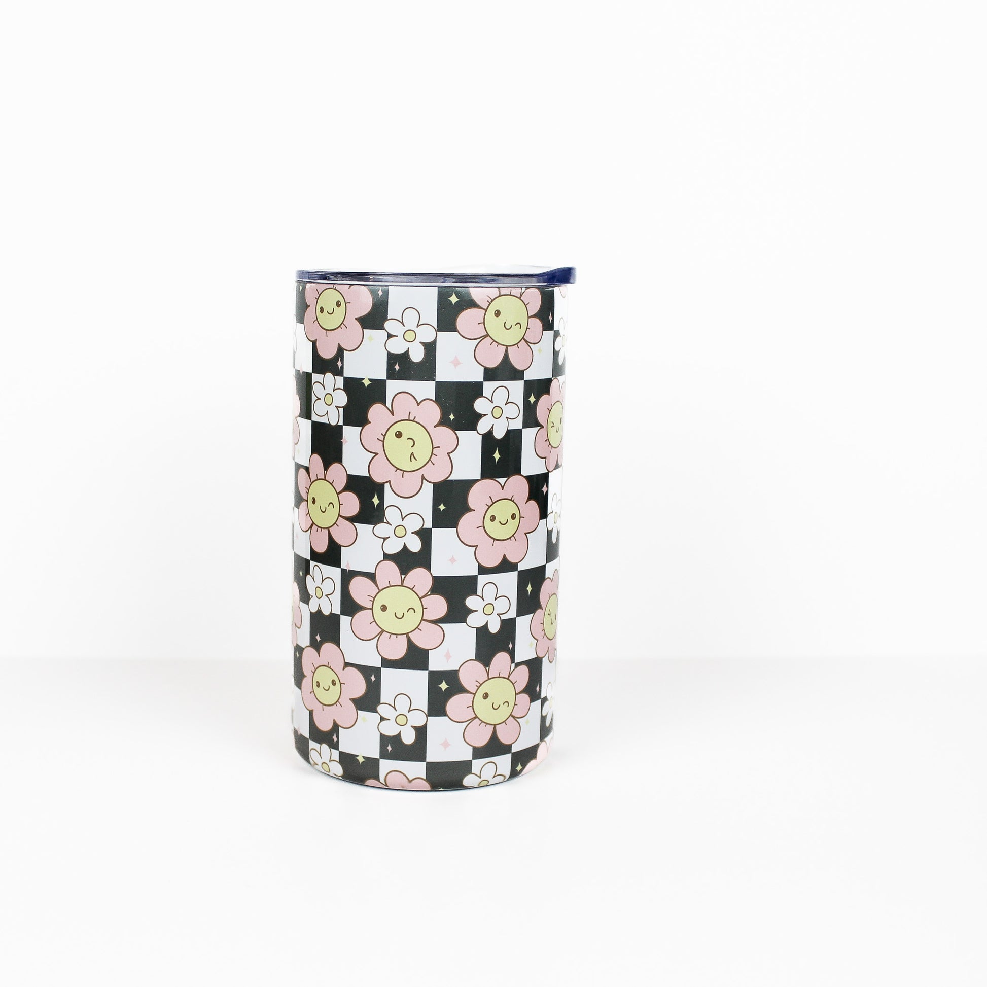 Cheeky Checkered Floral 12oz Skinny Tumbler