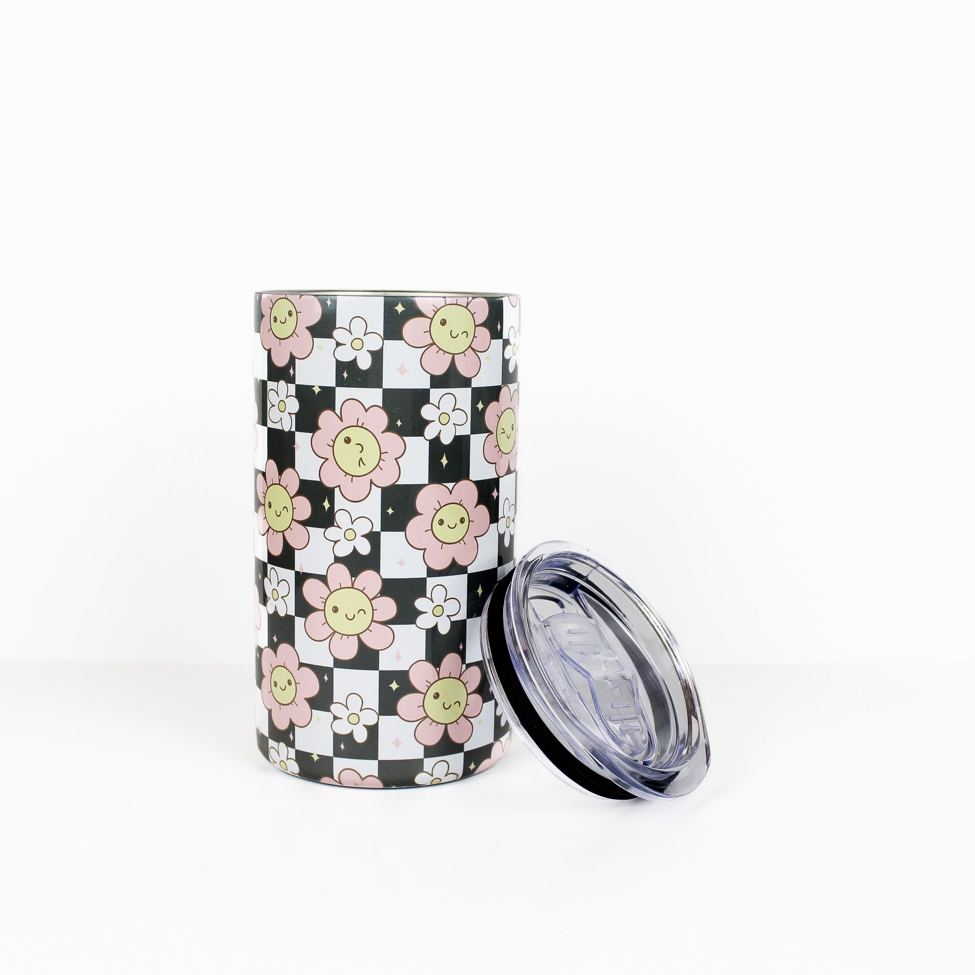 Cheeky Checkered Floral 12oz Skinny Tumbler 