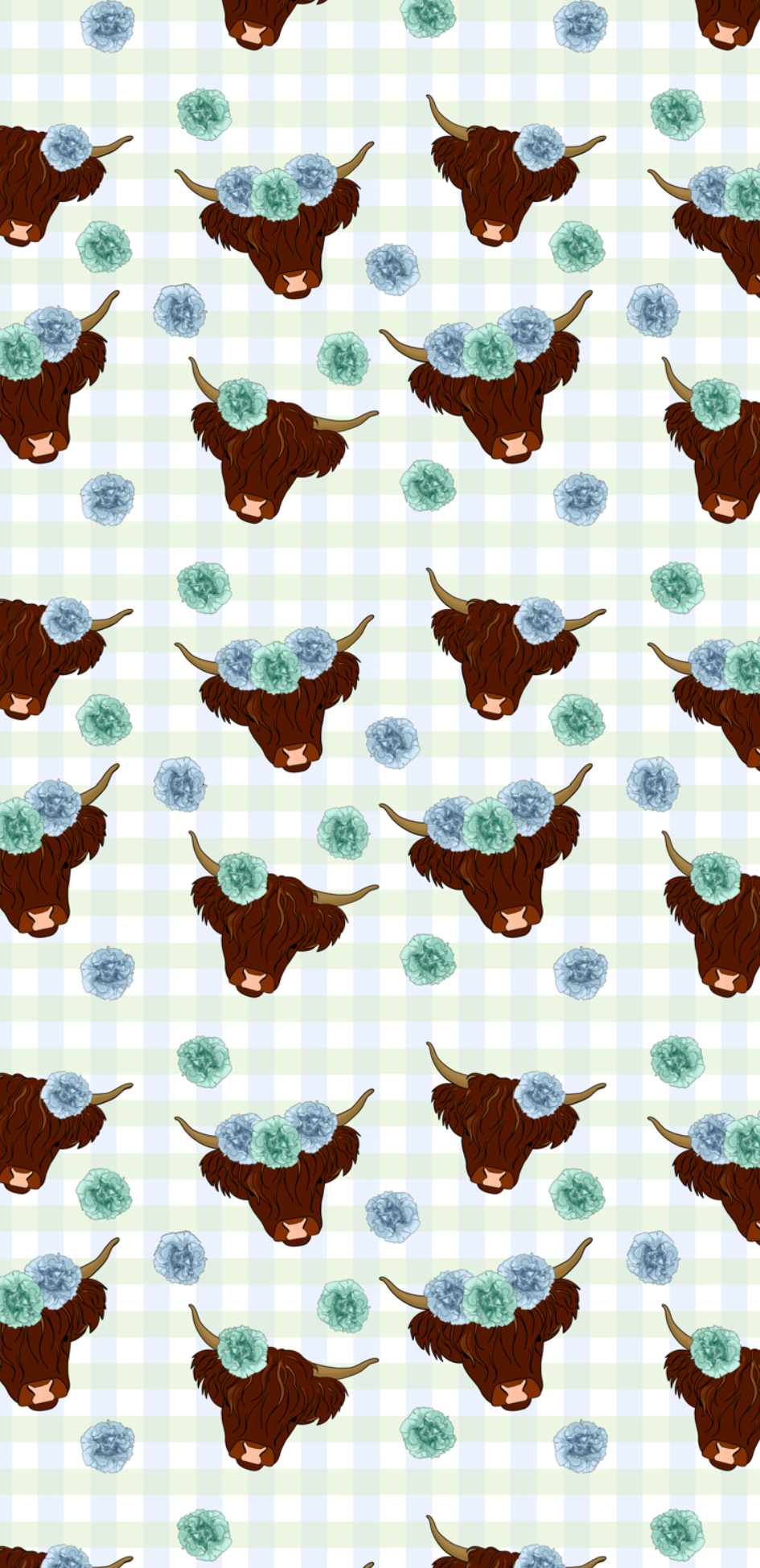 Green Highland Cownations Phone Cases