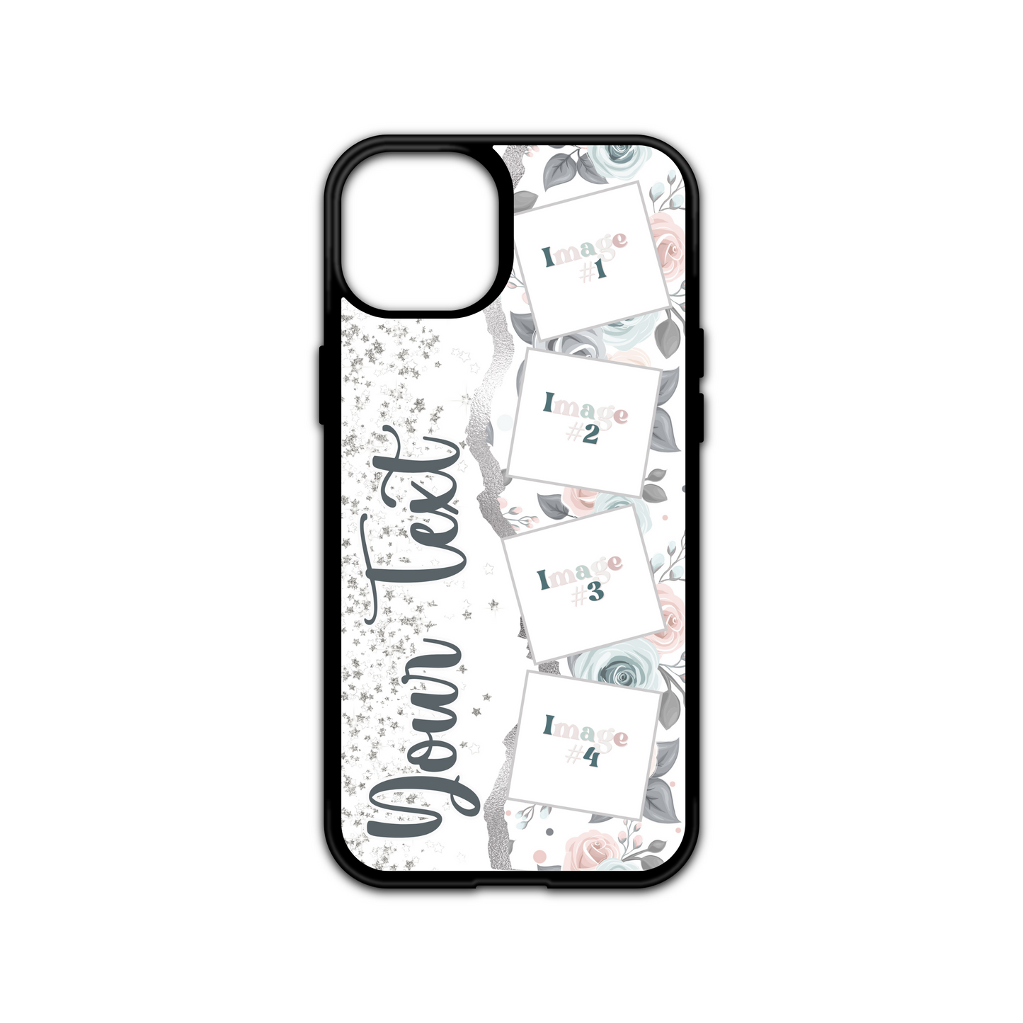Winter Wonderland Watercolour Floral Personalised Text and Photo Collage Case