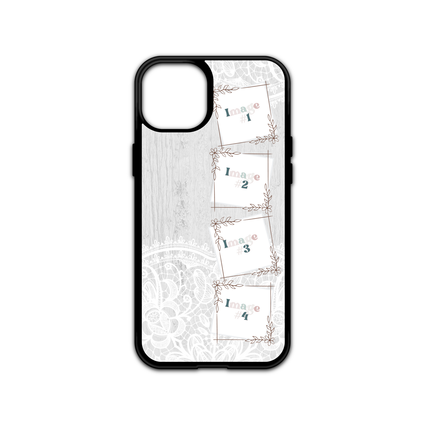 Wood Lace Chic Personalised Photo Collage Phone Case